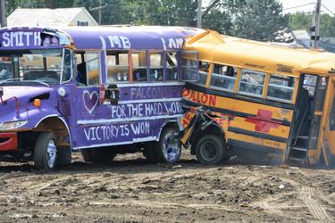 3 County Fair School Bus Demolition Derby and Democross